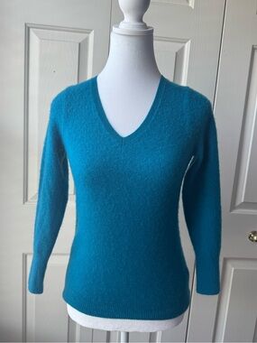 Alex Marie Teal V-Neck Sweater cashmere